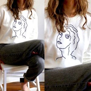 NWT PALOMA WOOL Guirli Faces Sweatshirt SZ:L/XL